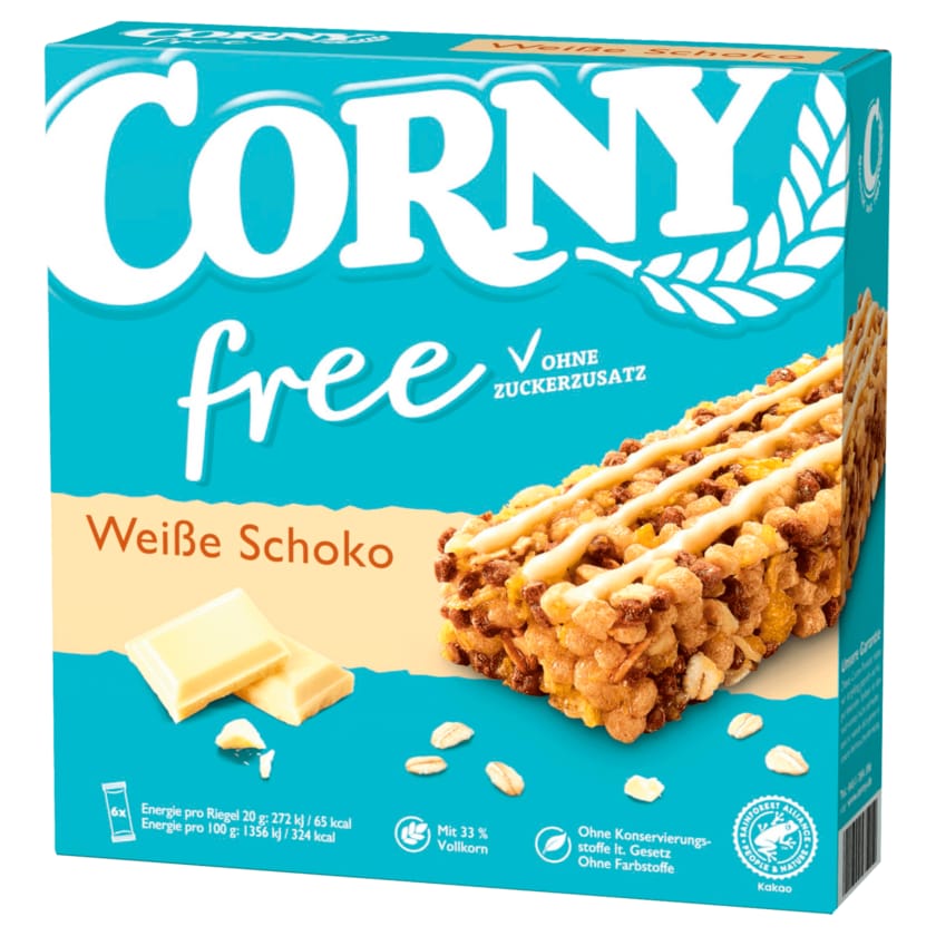 Corny Free Müsliriegel Weiße Schokolade 6x20g